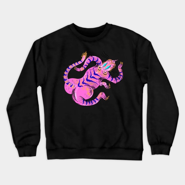 Pink Panther. Pink tiger with big booty Crewneck Sweatshirt by annaonik